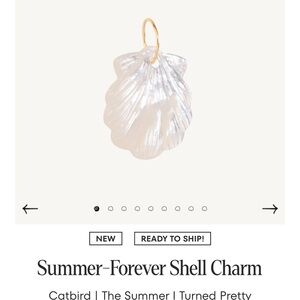 Catbird Gold and White Shell Charm